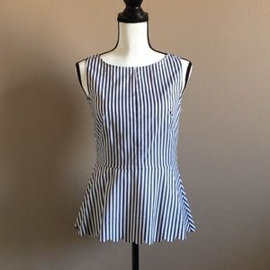 Banana Republic Striped Peplum Blouse Size 2